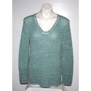 CHICO'S Women's Blue Green Sweater Size 2 L